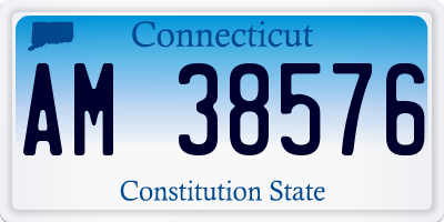 CT license plate AM38576
