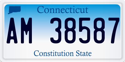 CT license plate AM38587