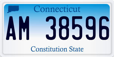 CT license plate AM38596