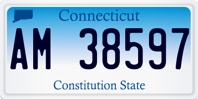 CT license plate AM38597