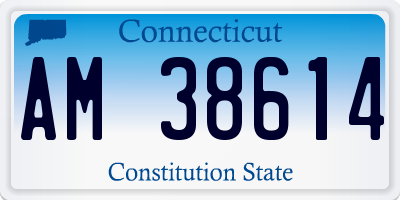 CT license plate AM38614