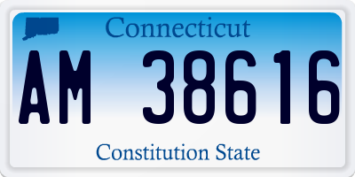CT license plate AM38616
