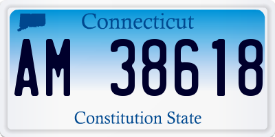CT license plate AM38618