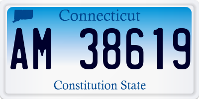 CT license plate AM38619