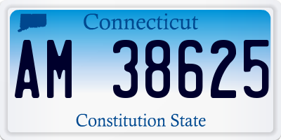 CT license plate AM38625