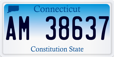 CT license plate AM38637