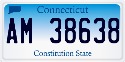 CT license plate AM38638