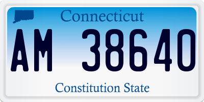 CT license plate AM38640