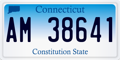 CT license plate AM38641
