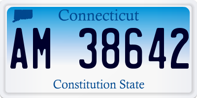 CT license plate AM38642