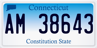 CT license plate AM38643