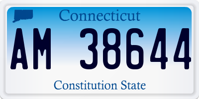 CT license plate AM38644