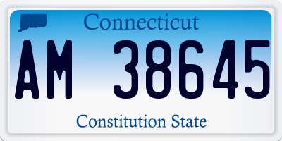 CT license plate AM38645