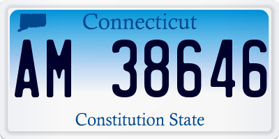 CT license plate AM38646