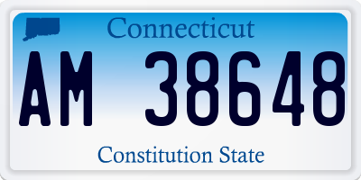 CT license plate AM38648