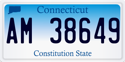 CT license plate AM38649