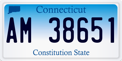 CT license plate AM38651