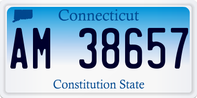 CT license plate AM38657