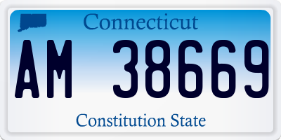 CT license plate AM38669