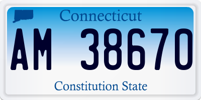 CT license plate AM38670