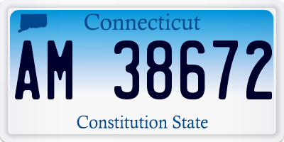 CT license plate AM38672
