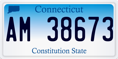 CT license plate AM38673