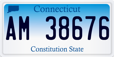 CT license plate AM38676