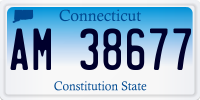 CT license plate AM38677