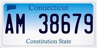 CT license plate AM38679