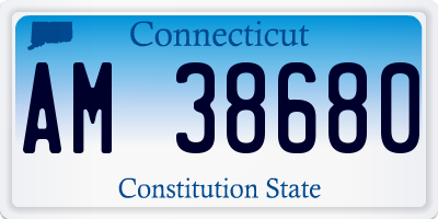 CT license plate AM38680