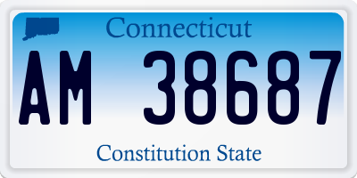 CT license plate AM38687