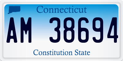 CT license plate AM38694