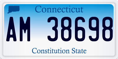 CT license plate AM38698