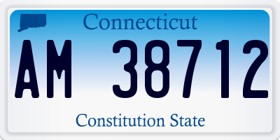 CT license plate AM38712