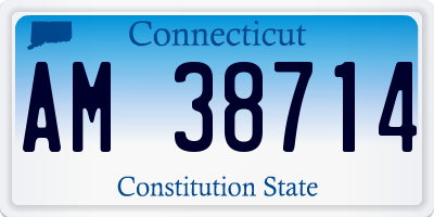 CT license plate AM38714
