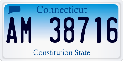CT license plate AM38716