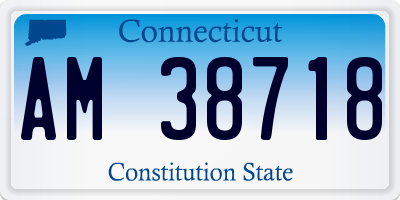 CT license plate AM38718