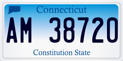 CT license plate AM38720