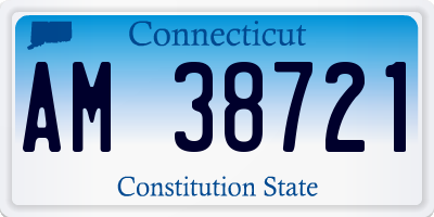 CT license plate AM38721