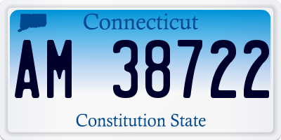 CT license plate AM38722