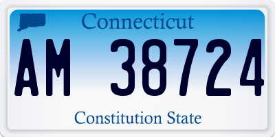 CT license plate AM38724