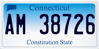 CT license plate AM38726