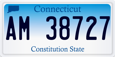 CT license plate AM38727