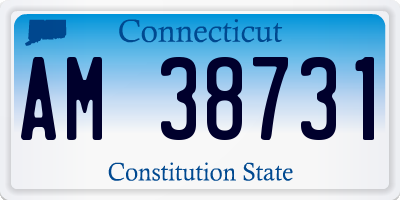 CT license plate AM38731