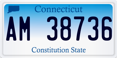 CT license plate AM38736