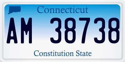 CT license plate AM38738