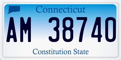 CT license plate AM38740