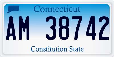 CT license plate AM38742