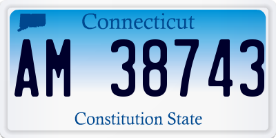 CT license plate AM38743