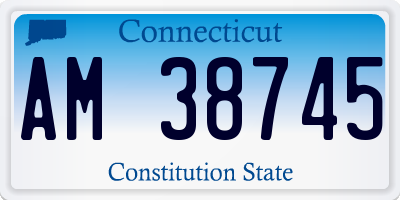CT license plate AM38745
